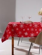 Скатерть новогодняя «Доляна» Белые снежинки 180×149± 3 см, 100% хлопок, 164 г/м² - Фото 2