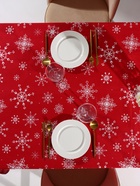 Скатерть новогодняя «Доляна» Белые снежинки 180×149± 3 см, 100% хлопок, 164 г/м² - Фото 3