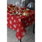 Скатерть новогодняя «Доляна» Белые снежинки 110×149± 3 см, 100% хлопок, 164 г/м² - Фото 3