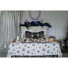 Скатерть новогодняя «Доляна» Синие снежинки 220×146 ± 3 см, 100% хлопок, 164 г/м² - Фото 5