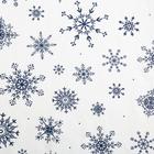 Скатерть "Доляна" Синие снежинки 180х146 +/- 3 см, 100% хлопок, 164 г/м2 - фото 4280230