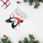 Открытка-комплимент Happy New Year пингвин, 8 × 6 см - фото 8855055