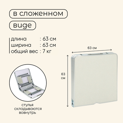 Набор мебели maclay, стол, 4 стула, складной, белый
