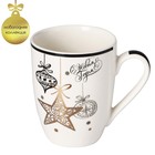 Кружка фарфоровая Доляна «Новогодняя звезда», 350 мл, цвет белый - Фото 1