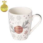 Кружка фарфоровая Доляна «Новогодний шар», 350 мл, цвет белый - Фото 1