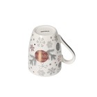 Кружка фарфоровая Доляна «Новогодний шар», 350 мл, цвет белый - Фото 3