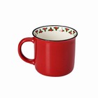 Кружка фарфоровая Доляна «Новогоднее настроение», 380 мл, цвет красный - Фото 2