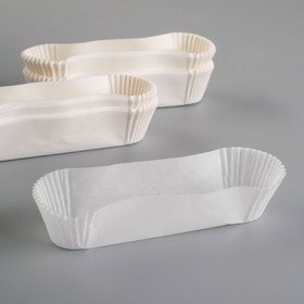 Форма для выпечки овал, белая, 2,8 х 11 х 2,6 см (комплект 1 000 шт)