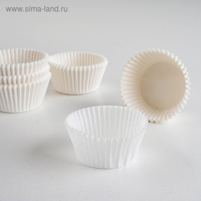 Форма для выпечки белая, 4 х 2,6 см - Фото 1