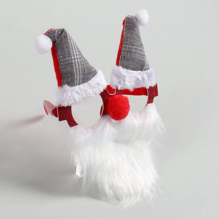 Очки карнавальные новогодние «Дедушка», в колпачке - Фото 1