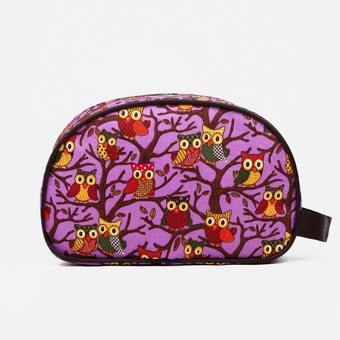 Косметичка дорожная, отдел на молнии, цвет сиреневый/коричневый 4539716