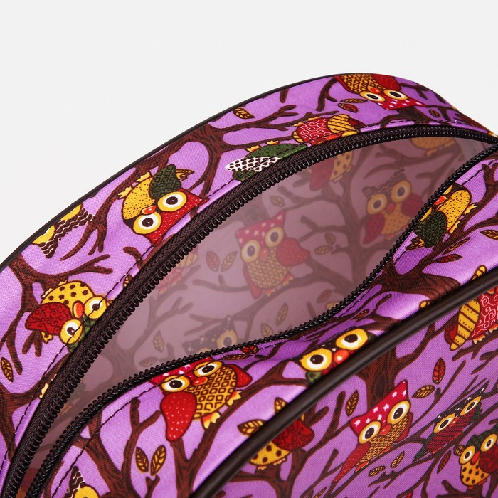 Косметичка дорожная, отдел на молнии, цвет сиреневый/коричневый 4539716