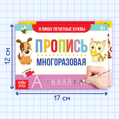 Прописи многоразовые «Напиши и сотри. Пишем буквы и цифры», набор 2 шт. по 12 стр.