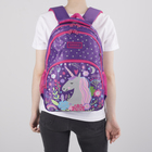 Рюкзак школьный, отдел на молнии, 2 наружных кармана, цвет фиолетовый - Фото 2