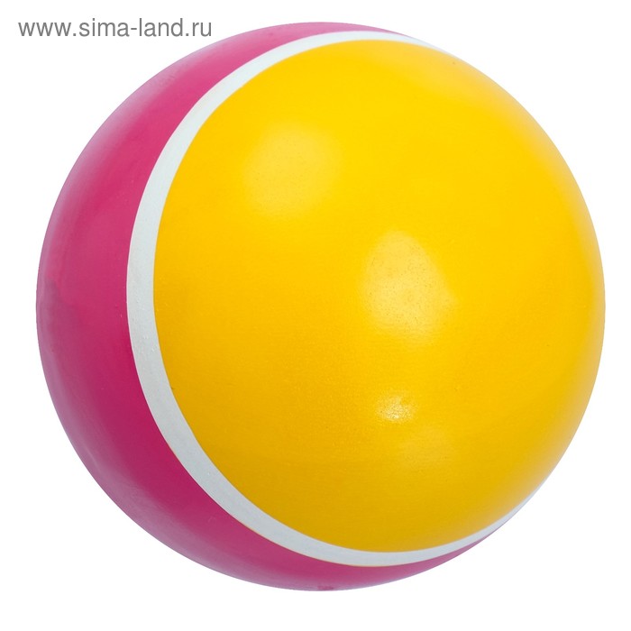 Мяч диаметр 75 мм лакированный с полосой, цвета МИКС - Фото 1