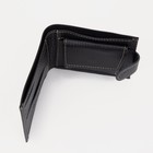 Портмоне мужское на кнопке, для купюр, для карт, для монет, чёрное - Фото 4