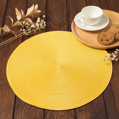 Салфетка сервировочная «Доляна. Классика», жёлтый, d=38 см