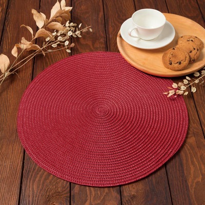 Салфетка сервировочная «Доляна. Классика», красная, d=38 см