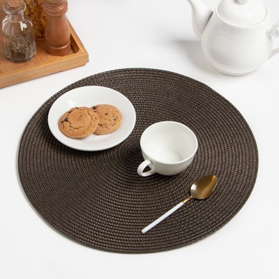 Салфетка сервировочная «Доляна. Классика», коричневая, d=38 см