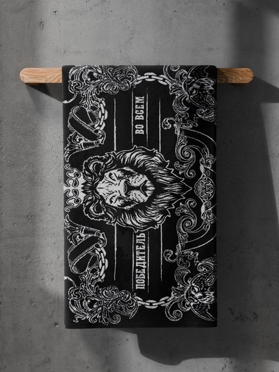 Полотенце махровое Этель «Победитель», 70×130 см, 100% хлопок, 420 г/м², чёрно-белое