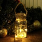 Декор с подсветкой "С новым годом" 6×6×12,5 см - фото 20962305