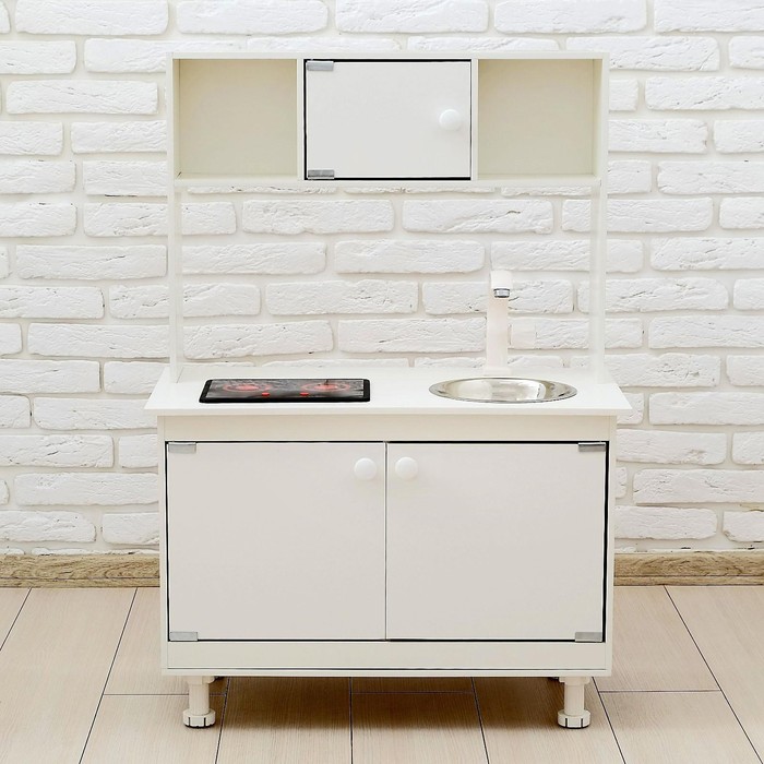 Игровая мебель «Кухонный гарнитур», световые и звуковые эффекты, цвет белый, интерактивная панель 45550