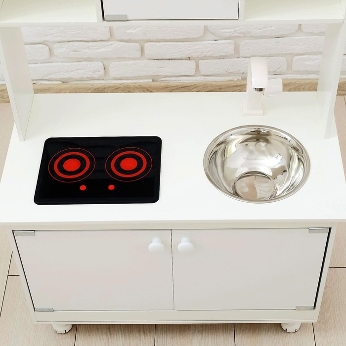 Игровая мебель «Кухонный гарнитур», световые и звуковые эффекты, цвет белый, интерактивная панель 45550