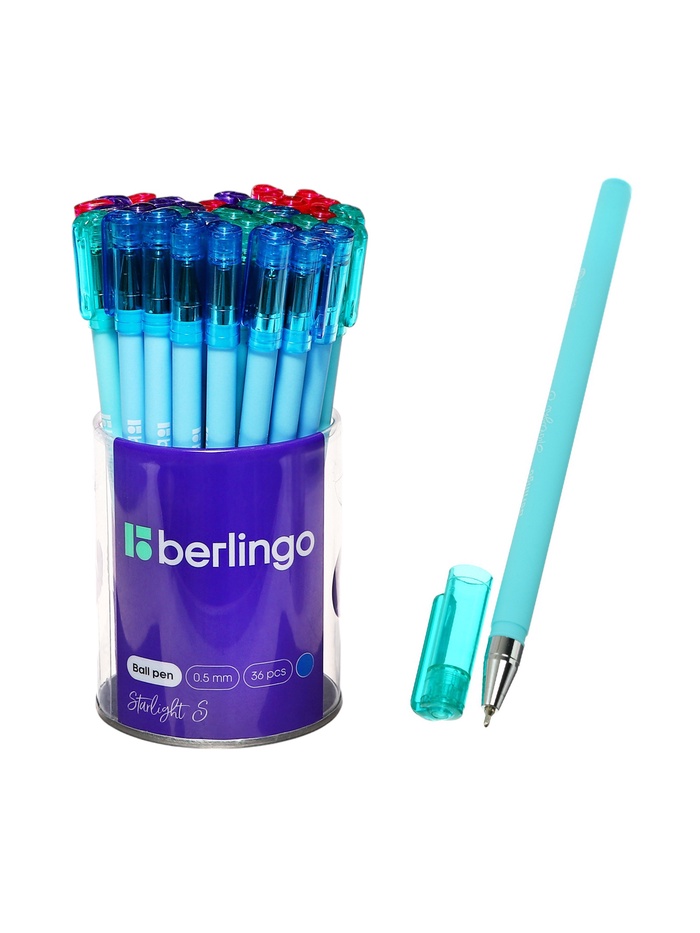 Ручка шариковая Berlingo Starlight S 0.5, синяя, корпус МИКС пастель - Фото 1