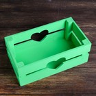 Кашпо деревянное 24.5×13.5×9 см "Двушка Лайт" реечное, сердце, зелёный Дарим Красиво - Фото 2