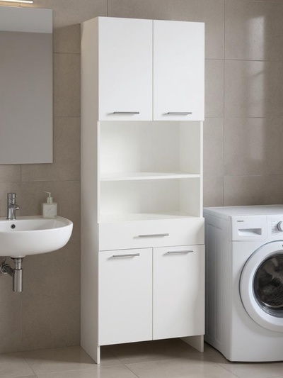 Шкаф - пенал напольный для ванной комнаты «Клик Мебель», 1 ящик, 660×330×1850 мм, цвет белый