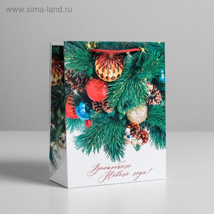 Пакет подарочный ламинированный вертикальный «Волшебного Нового Года», MS 18  x 23 × 8 см - Фото 1