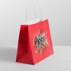 Пакет подарочный крафт Happy New Year, 25 х 22 х 12 см - Фото 2