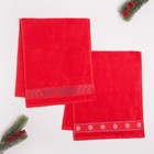 Набор махровых полотенец "Merry Christmas" 30х70 см - 2 шт, 100% хлопок, 370 гр/м2 - Фото 2