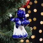 Сувенир на ёлку гжель «Ангел», бело-синий, керамика, 11 см, - Фото 2