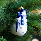 Сувенир на ёлку "Снеговик", 8 см, гжель - Фото 2