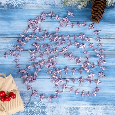 Бусы на ёлку 2,7 м "Комета" сиреневый