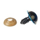 Глаза винтовые с заглушками, «Блёстки» набор 30 шт., размер 1 шт.: 1.6 см, голубые - Фото 2