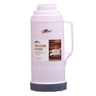 Термос 1 л, со стеклянной колбой, сохраняет тепло 12 ч, с кружкой, розовый - Фото 2