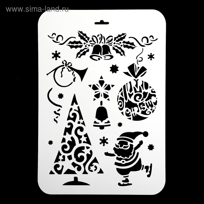 Трафарет пластик "Веселый Санта" - Фото 1