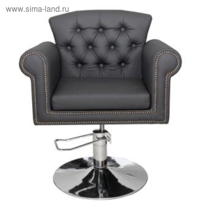 Кресло парикмахерское Версаль, цвет чёрный, молдинг бронза 77×56 - Фото 1
