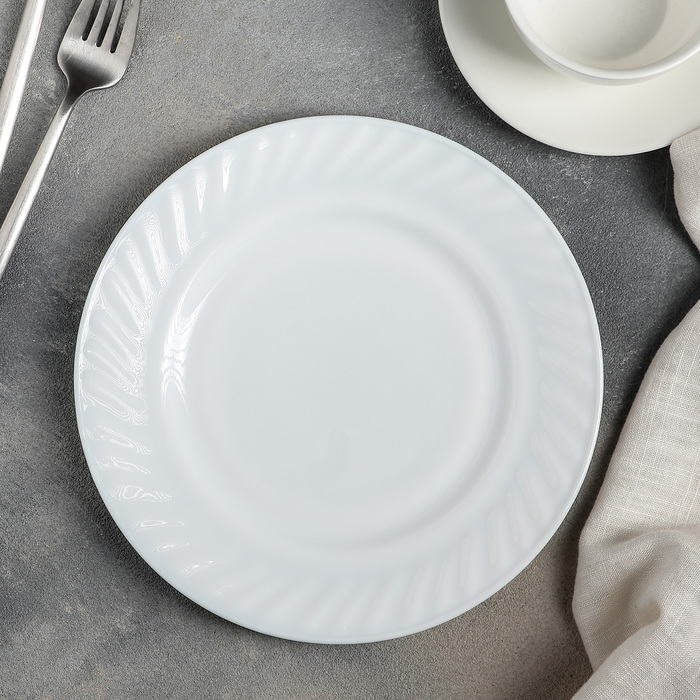 Тарелка десертная Доляна «Регал», d=20 см, стеклокерамика