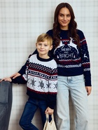 Свитер вязаный новогодний KAFTAN Family look, размер 46, синий - Фото 3