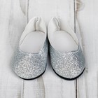 Туфли для куклы «Блёстки», длина подошвы: 7 см, цвет серебро - Фото 3