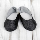 Туфли для куклы «Блёстки», длина подошвы: 7 см, цвет черный - Фото 3