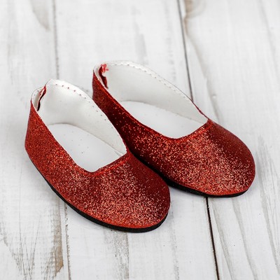 Туфли для куклы «Блёстки», длина подошвы: 7 см, цвет красный