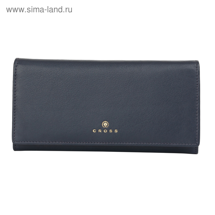 Кошелёк Cross Monaco Navy, кожа наппа, гладкая, цвет тёмно-синий, 20×11×2,5 см - Фото 1