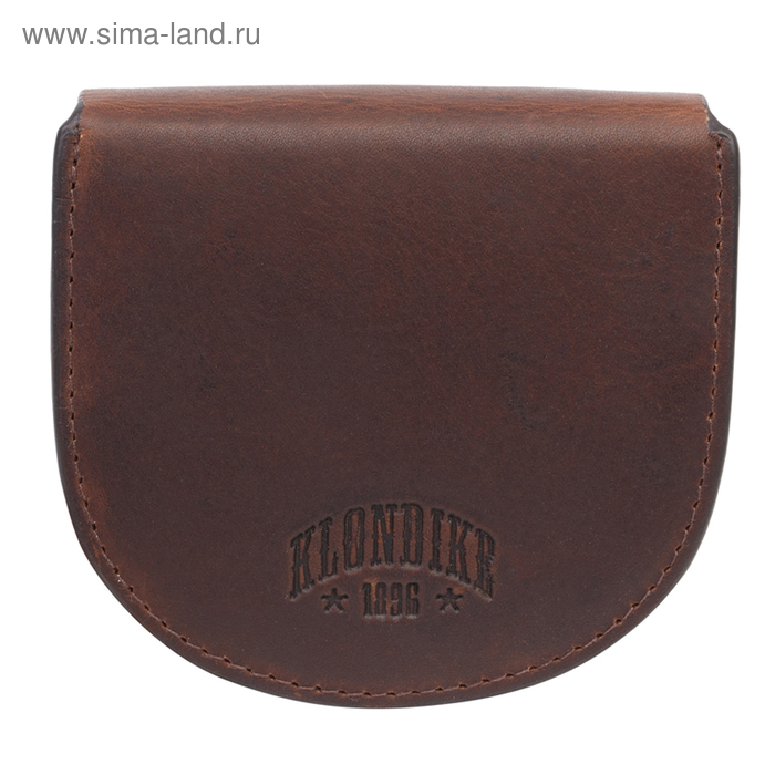 Монетница KLONDIKE Dawson, натуральная кожа в коричневом цвете, 8,5×2×7,5 см - Фото 1
