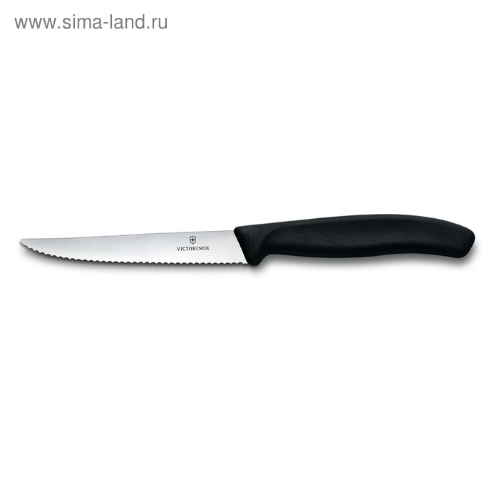 Нож для стейка и пиццы VICTORINOX SwissClassic, 11 см, с серрейторной заточкой, чёрный - Фото 1