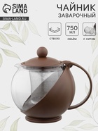 Чайник заварочный «Забота» матовый, 700 мл, с металлическим ситом, стекло, МИКС - Фото 1