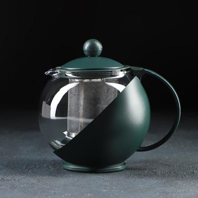 Чайник стеклянный заварочный «Забота» матовый, 700 мл, с металлическим ситом, цвета МИКС
